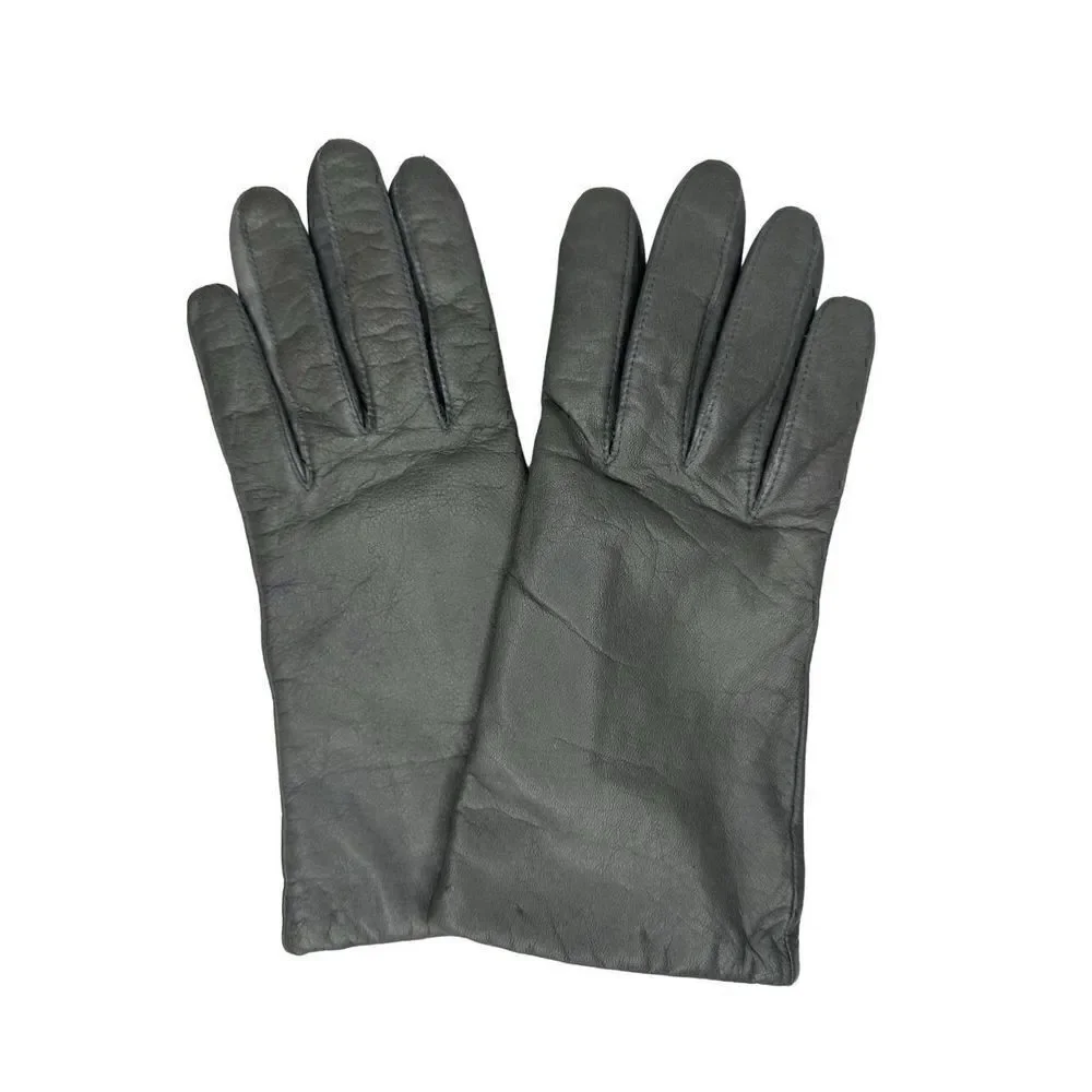 Women’s Gray Leather Lined Gloves Size 7